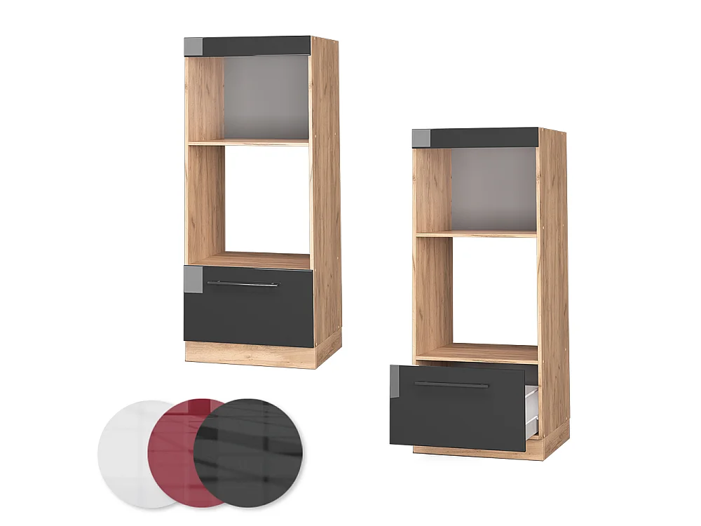 Mobile cucina microonde antracite lucido 60x58.1x153.6 fame-line