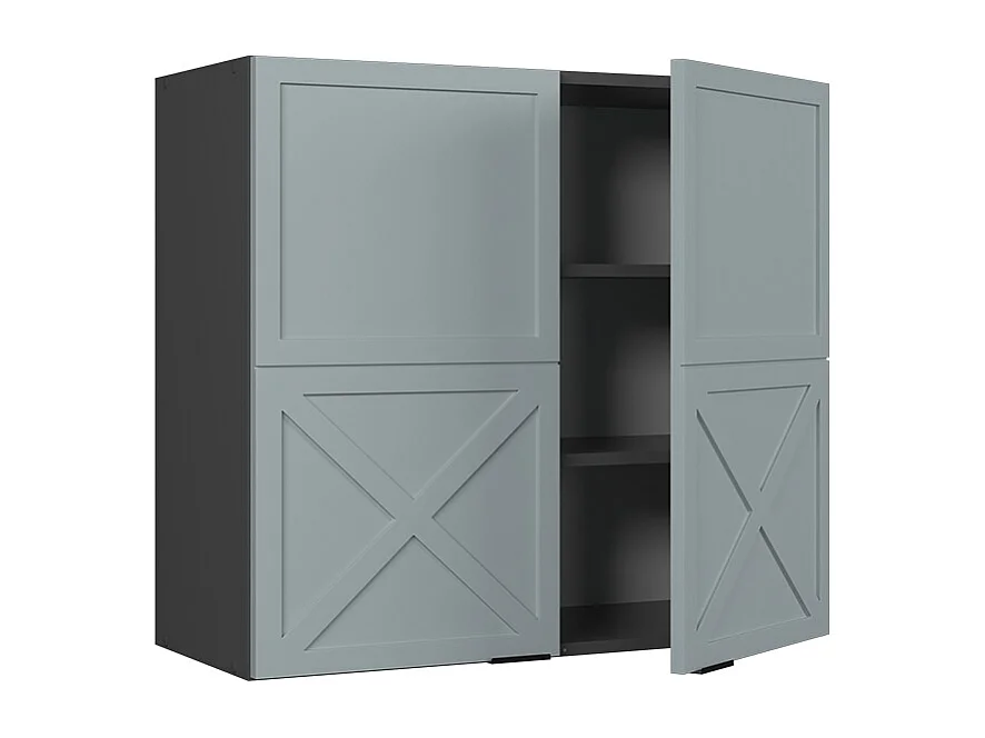 Armoire en verre bleu clair-gris 80x34.1x72 fame-line