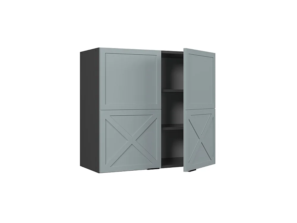Mobile da cucina in vetro blu-grigio chiaro 80x34.1x72 fame-line