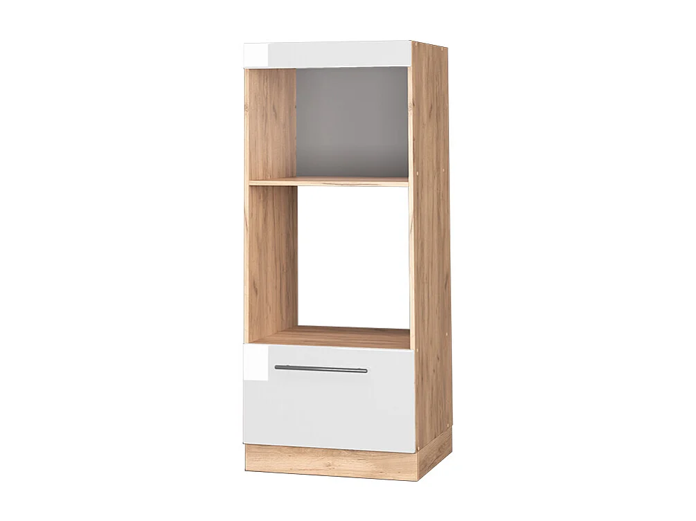 Szafka do mikrofalówki biały wysoki połysk 60x58.1x153.6 fame-line