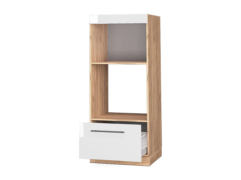 Szafka do mikrofalówki biały wysoki połysk 60x58.1x153.6 fame-line