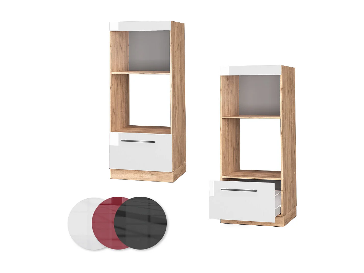 Armoire micro-ondes blanc haute brillance 60x58.1x153.6 fame-line