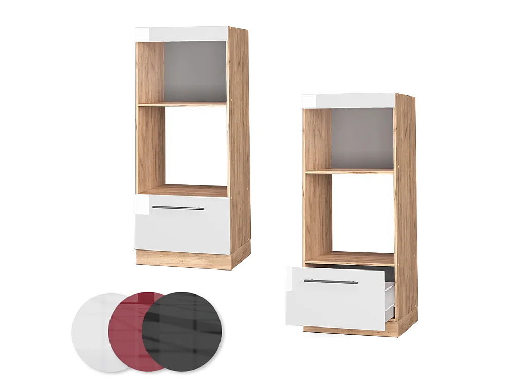 Armoire micro-ondes blanc haute brillance 60x58.1x153.6 fame-line