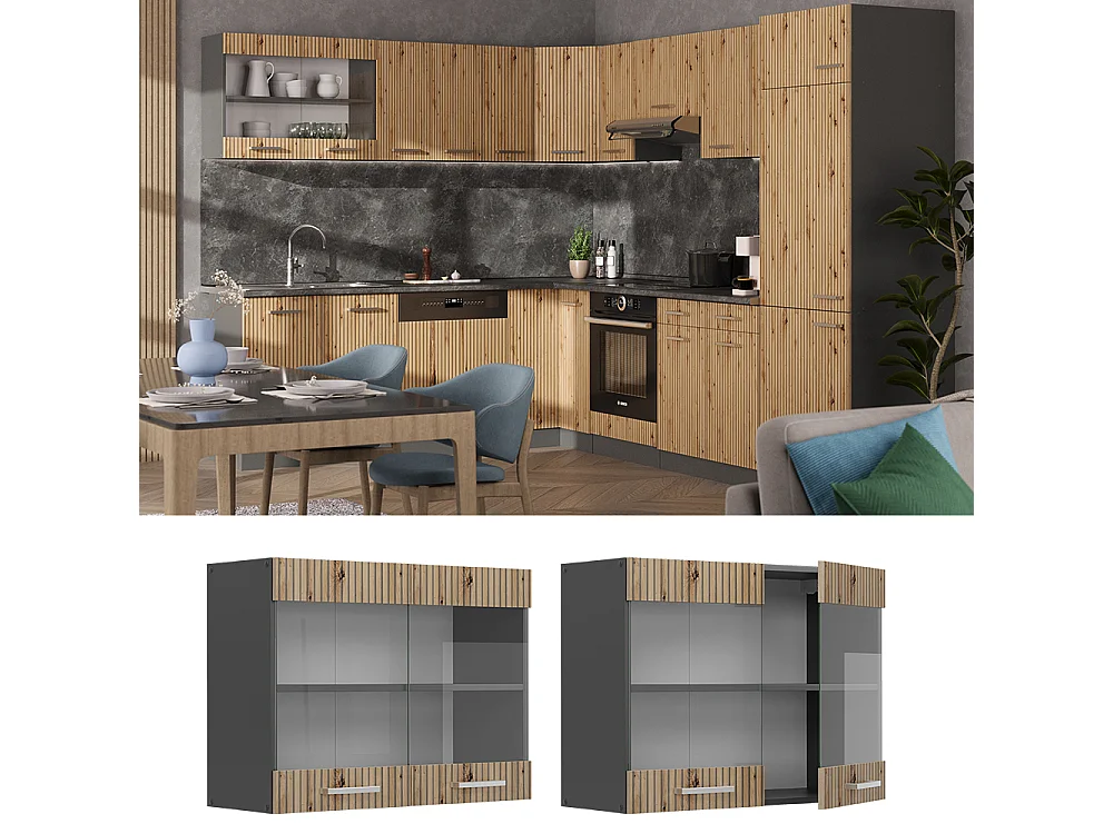 Armoire en verre chêne artisan 80x31x60 r-line