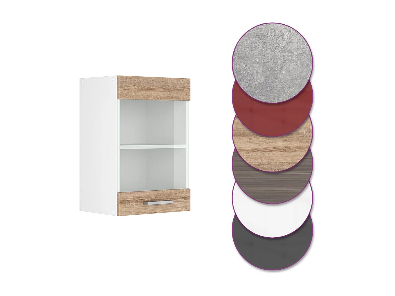 Armario de cocina con vidrio sonoma 40x31x60 r-line