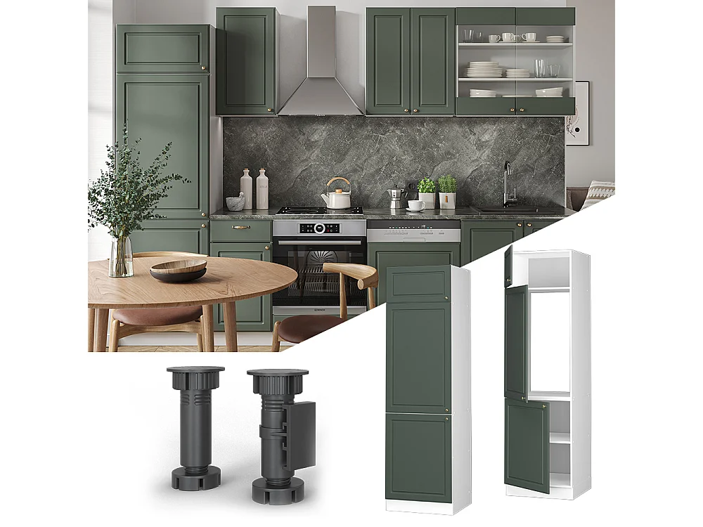 Armoire pour frigo vert or campagne 60x58.1x206.8 fame-line