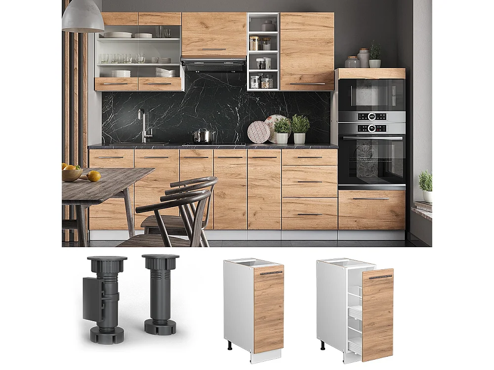 Apothekerschrank goldkraft eiche 30x51.6x82 fame-line