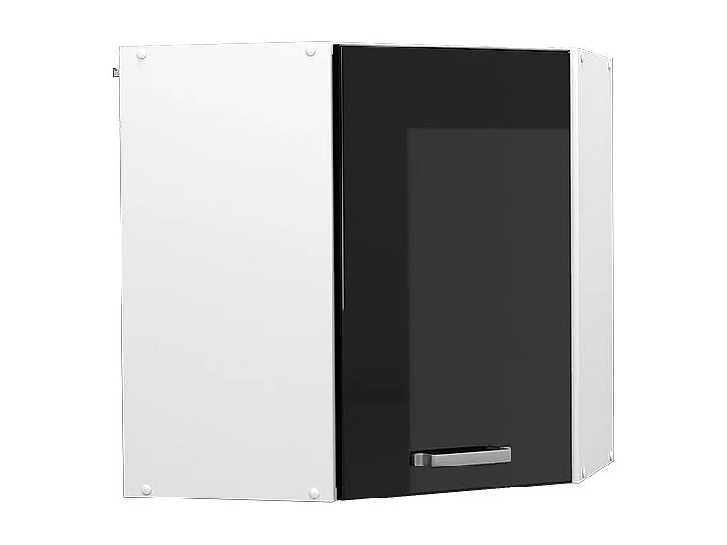 Armario colgante de esquina negro brillo intenso 57x34.1x60 r-line