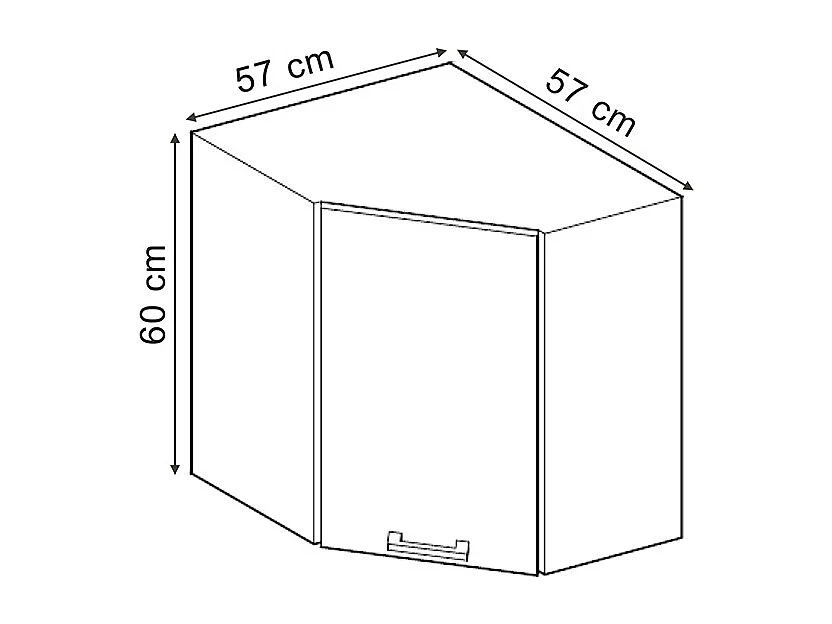 Armario colgante de esquina negro brillo intenso 57x34.1x60 r-line