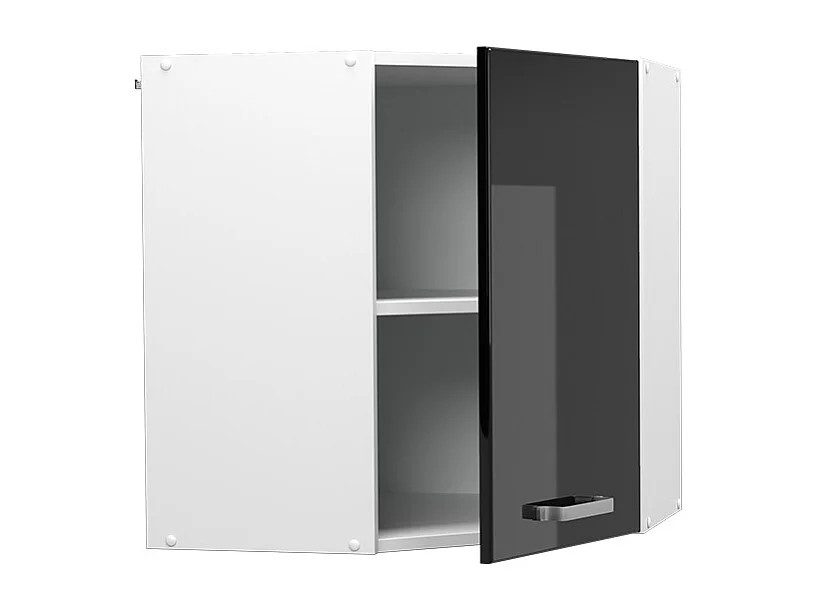 Armario colgante de esquina negro brillo intenso 57x34.1x60 r-line