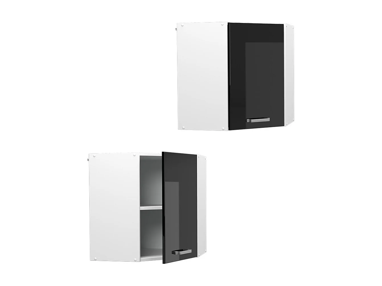 Armario colgante de esquina negro brillo intenso 57x34.1x60 r-line