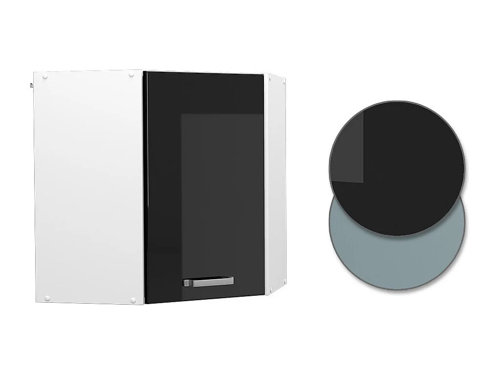 Elément haut de cuisine noir haute brillance 57x34.1x60 r-line