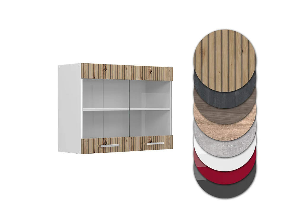 Küchenglasschrank artisan-eiche 80x31x60 r-line