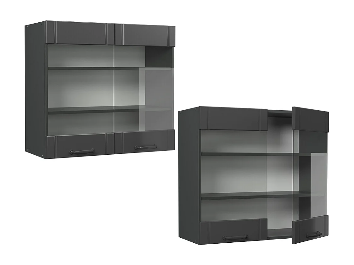 Armoire en verre gris foncé 80x34.1x72 fame-line