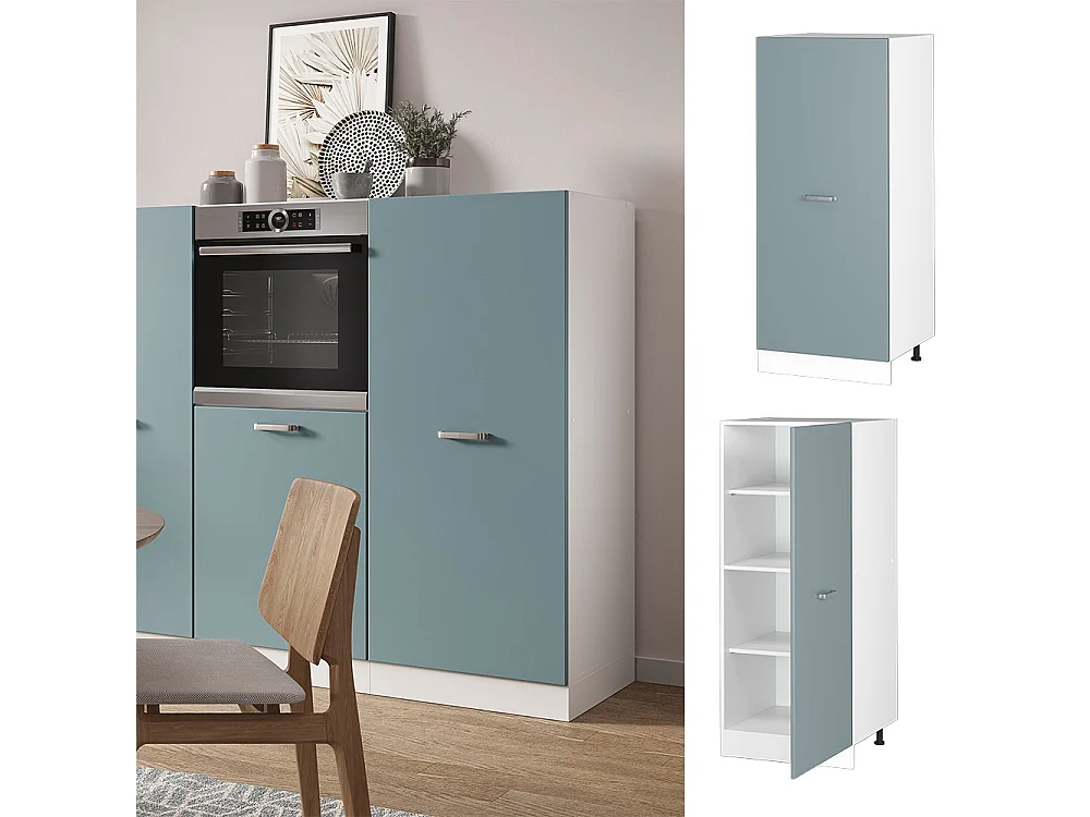 Tall cabinet blue-grey 60x57x143 r-line