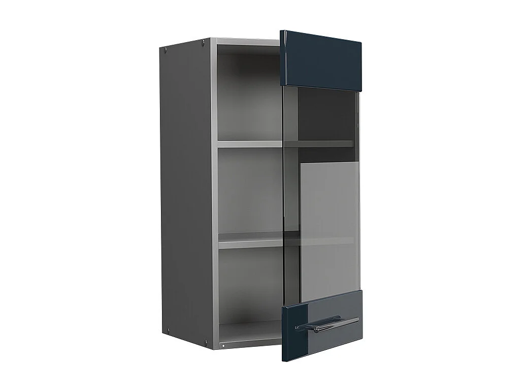 Armoire en verre bleu foncé brillant 40x34.1x72 fame-line