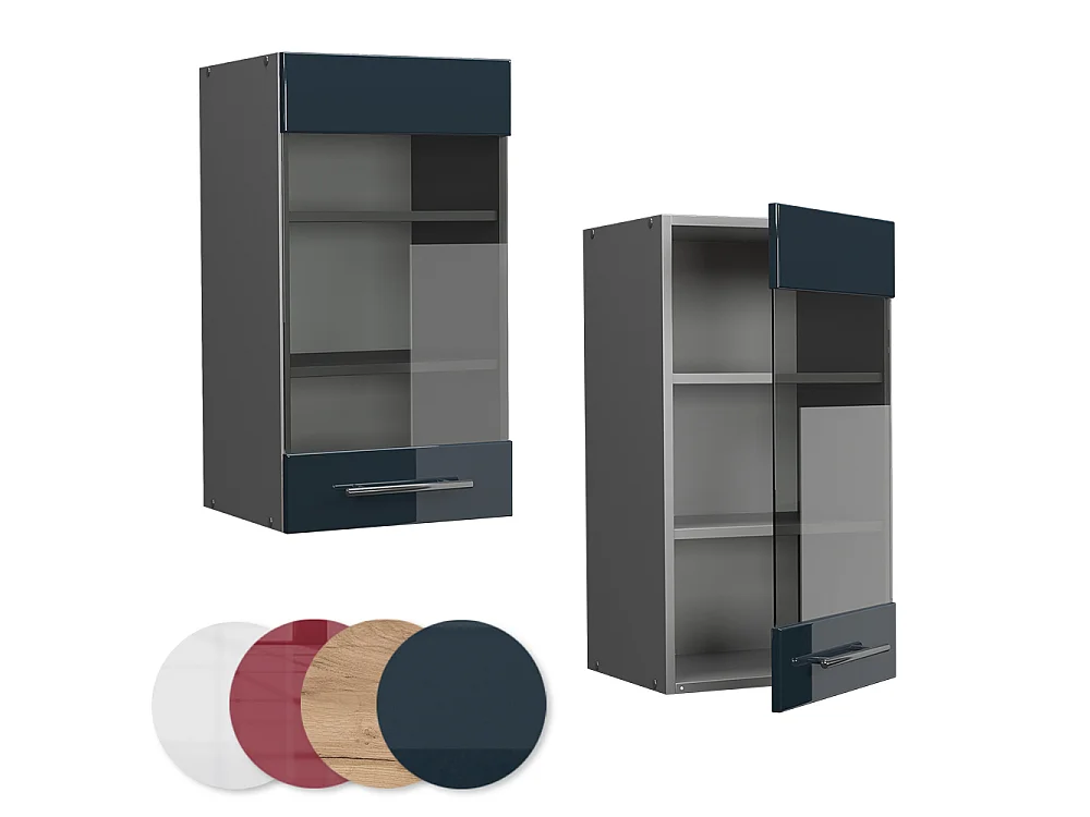 Mobile da cucina in vetro blu scuro lucido 40x34.1x72 fame-line