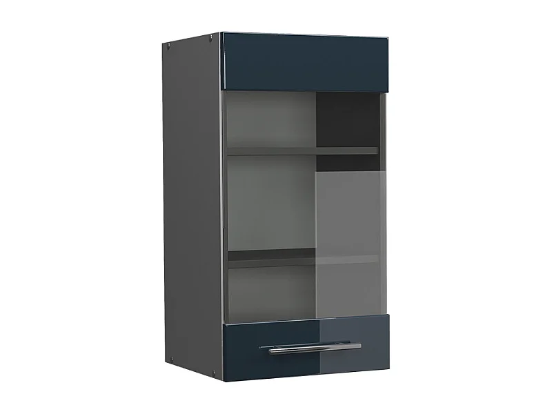 Armoire en verre bleu foncé brillant 40x34.1x72 fame-line