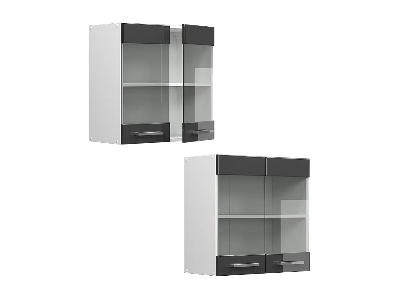 Armoire en verre anthracite haute brillance 60x31x60 r-line