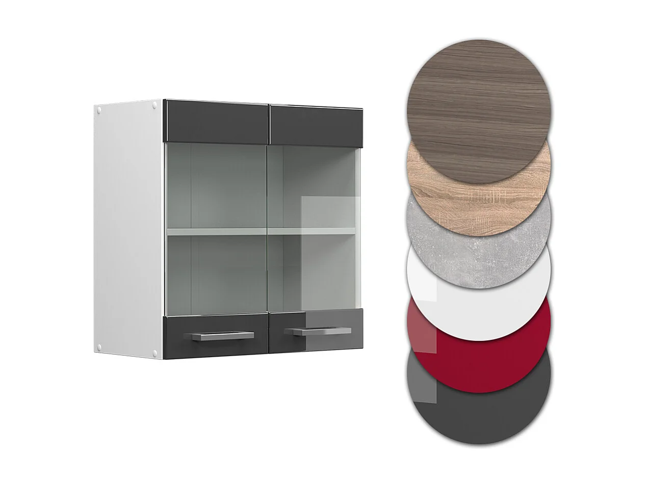 Armoire en verre anthracite haute brillance 60x31x60 r-line