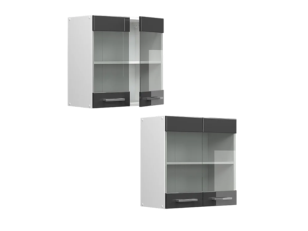Mobile da cucina in vetro antracite lucido 60x31x60 r-line