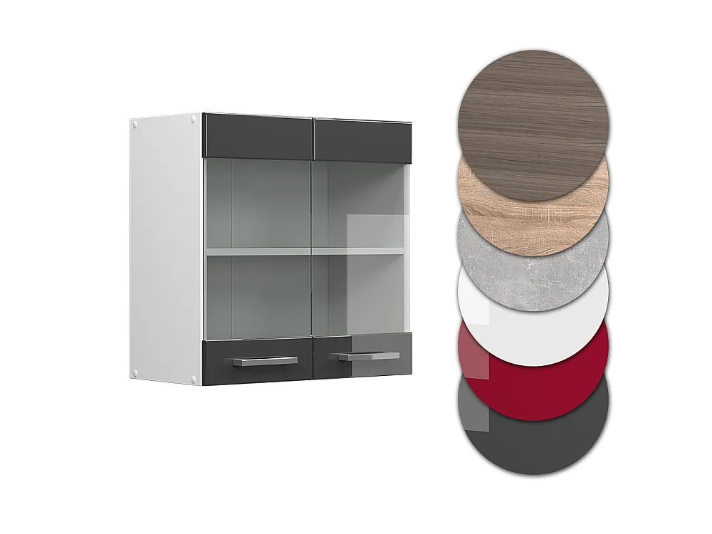 Mobile da cucina in vetro antracite lucido 60x31x60 r-line