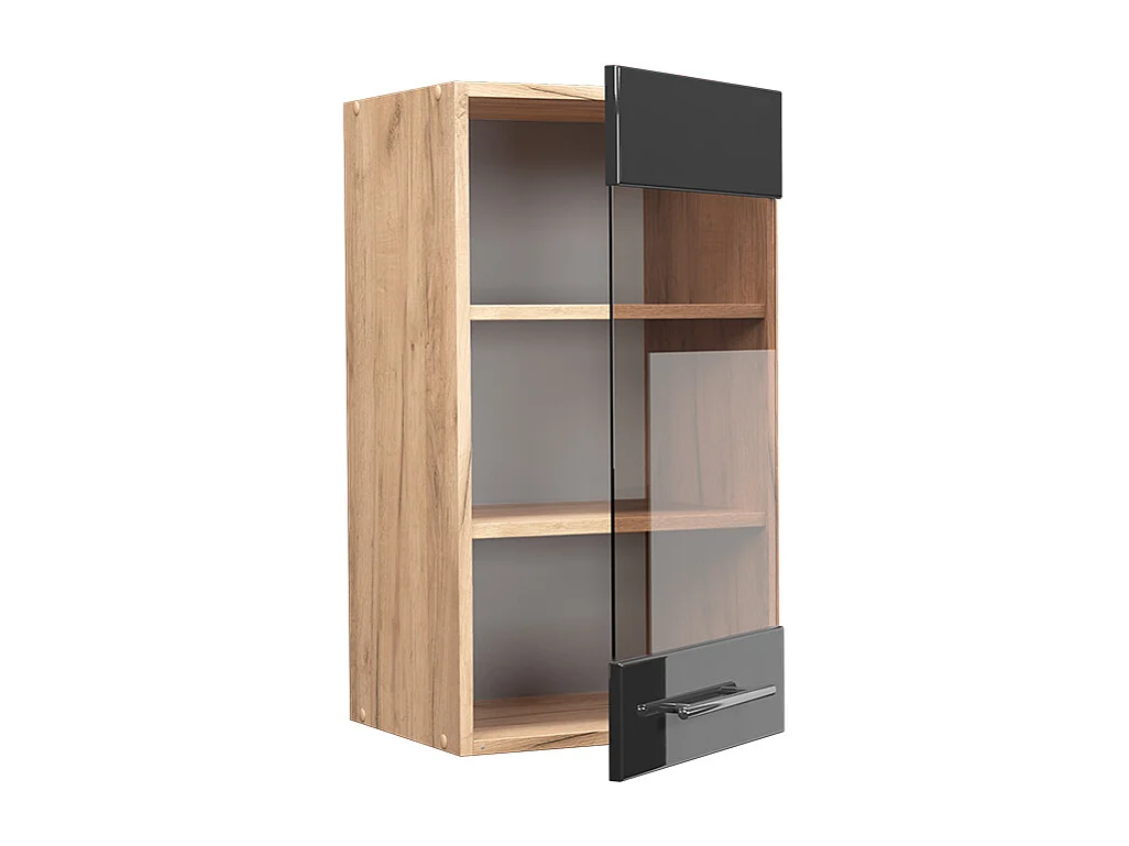 Armoire en verre anthracite haute brillance 40x34.1x72 fame-line