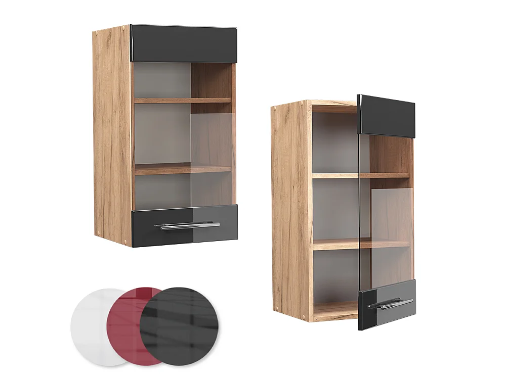 Mobile da cucina in vetro antracite lucido 40x34.1x72 fame-line