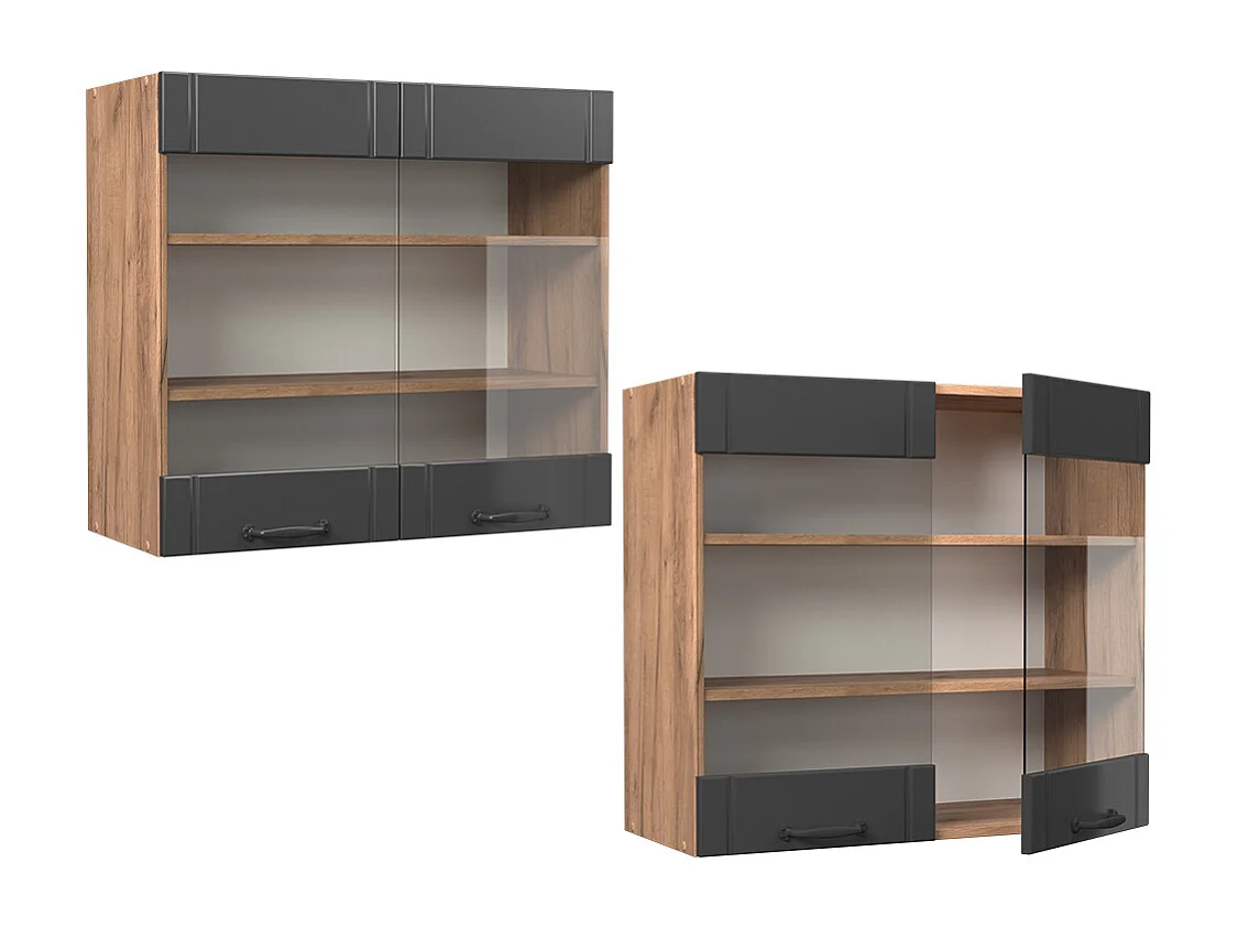 Armoire en verre gris foncé 80x34.1x72 fame-line