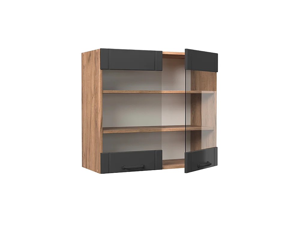 Glazen keukenkast donkergrijs 80x34.1x72 fame-line