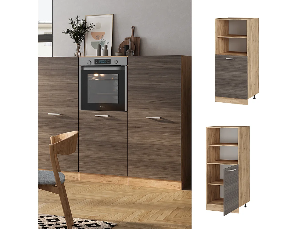 Mobile per forno da incasso grigio nobile 60x57x143 r-line