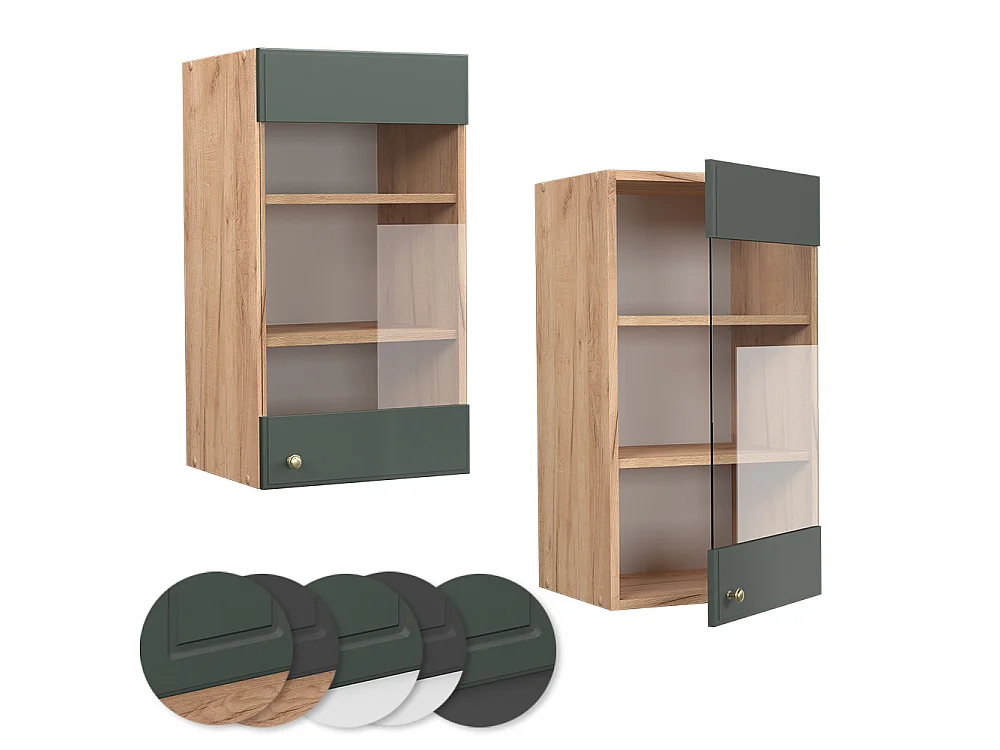 Armoire en verre vert or campagne 40x34.1x72 fame-line