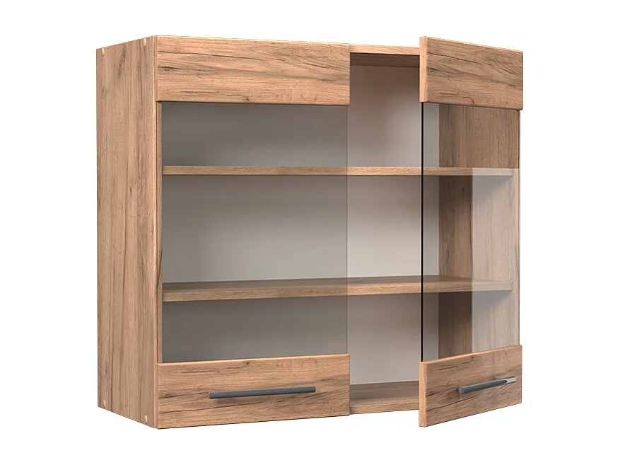 Armario de cocina con vidrio roble dorado 80x34.1x72 fame-line