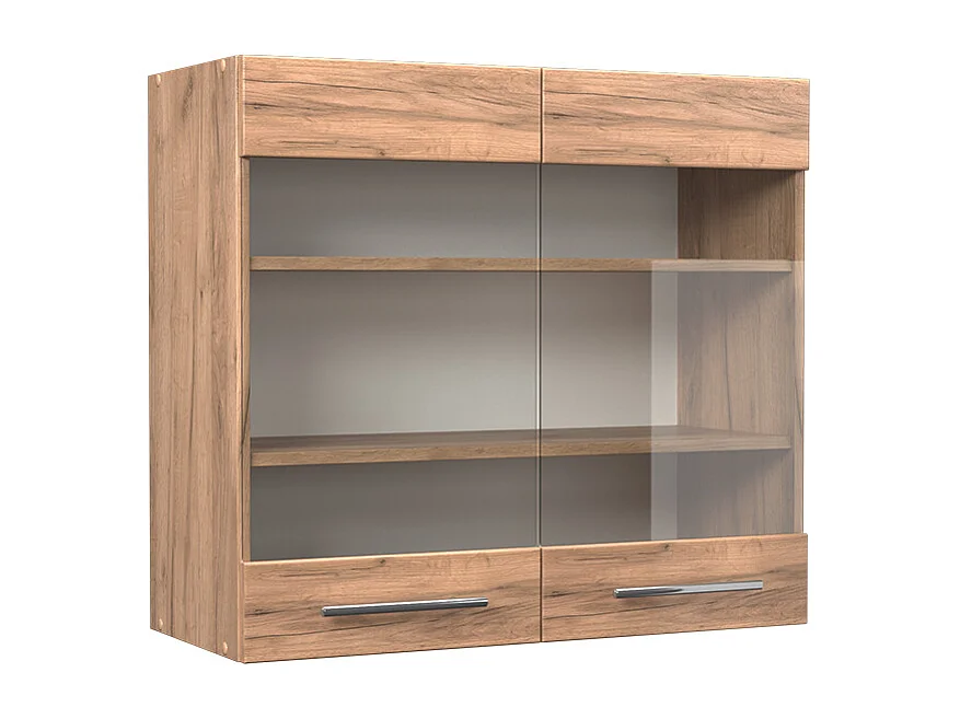 Armoire en verre chêne de force doré 80x34.1x72 fame-line