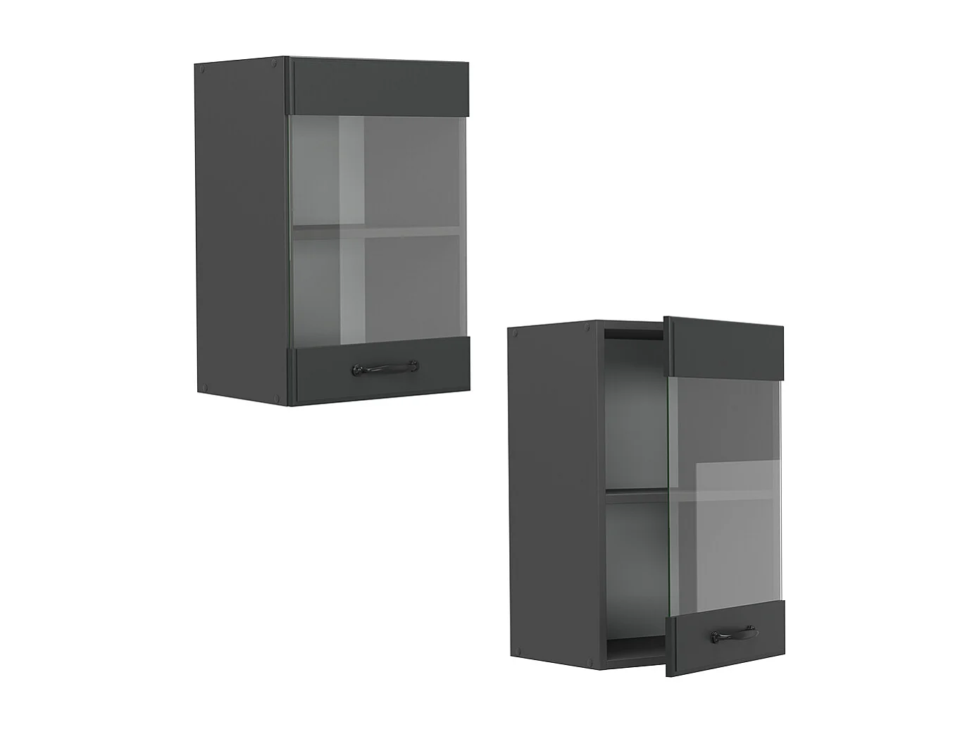 Armoire en verre anthracite campagne 40x31x60 r-line