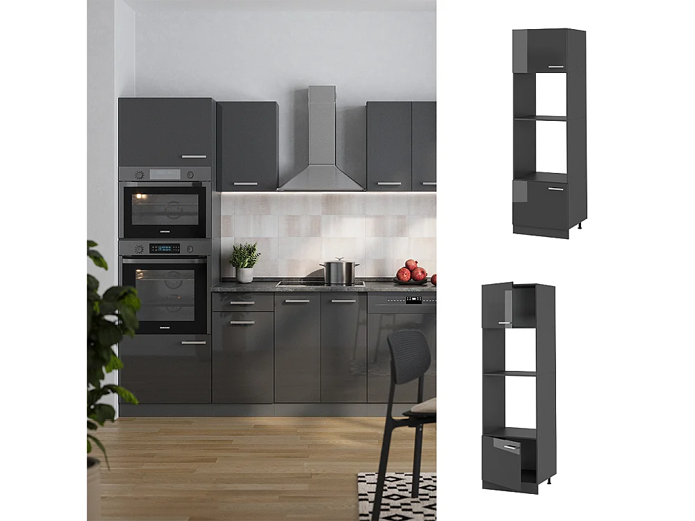 Magnetronkast antraciet hoogglans 60x57.2x206.8 r-line