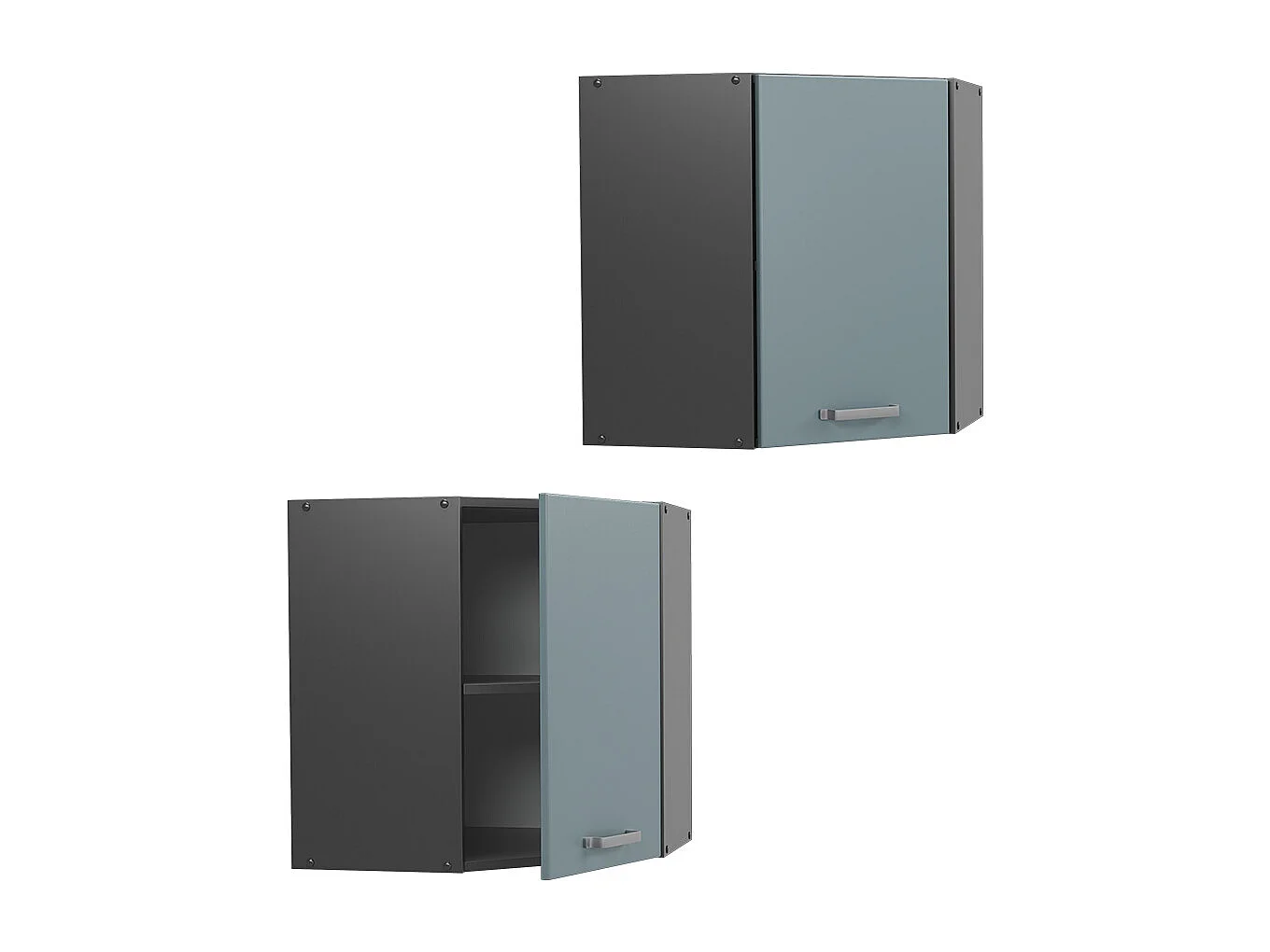 Armario colgante de esquina gris azulado 57x34.1x60 r-line