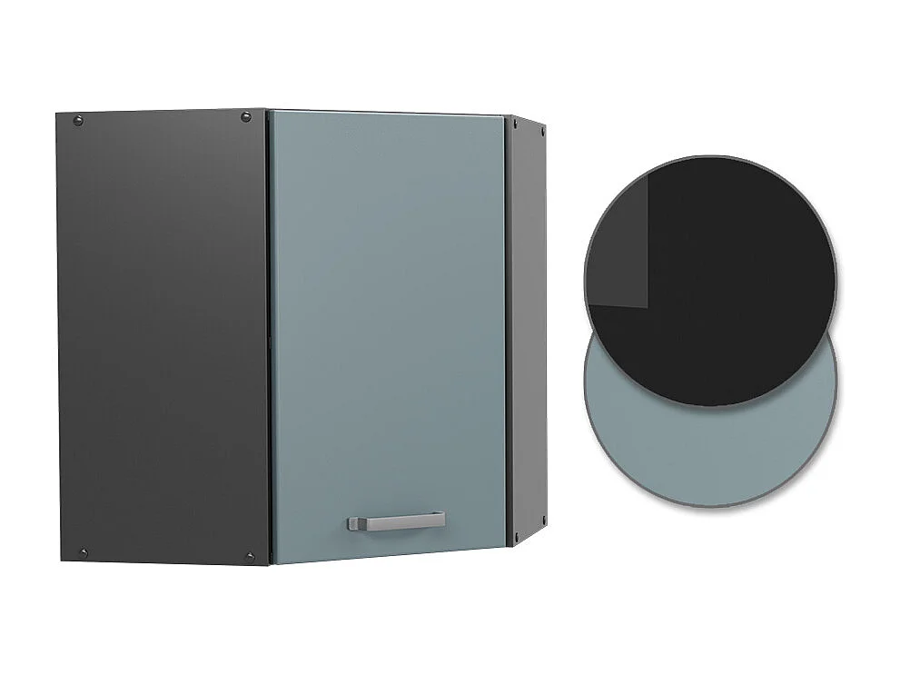 Armario colgante de esquina gris azulado 57x34.1x60 r-line