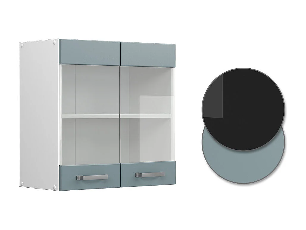 Armoire en verre bleu-gris 60x31x60 r-line