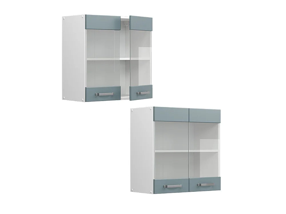 Mobile da cucina in vetro grigio-blu 60x31x60 r-line