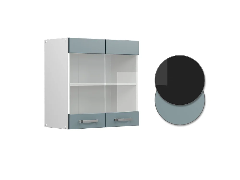 Mobile da cucina in vetro grigio-blu 60x31x60 r-line