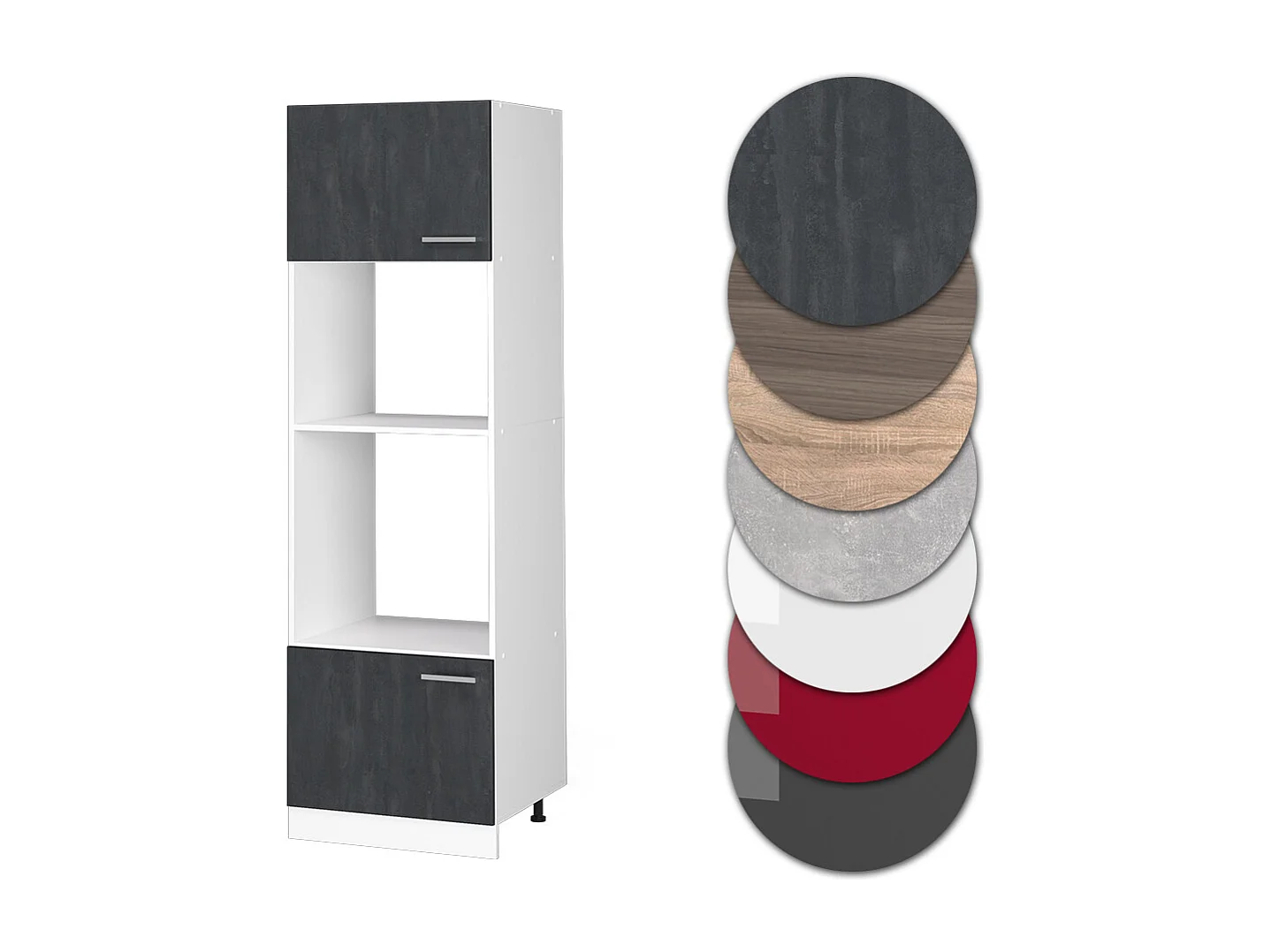 Armoire micro-ondes béton noir 60x57.2x206.8 r-line