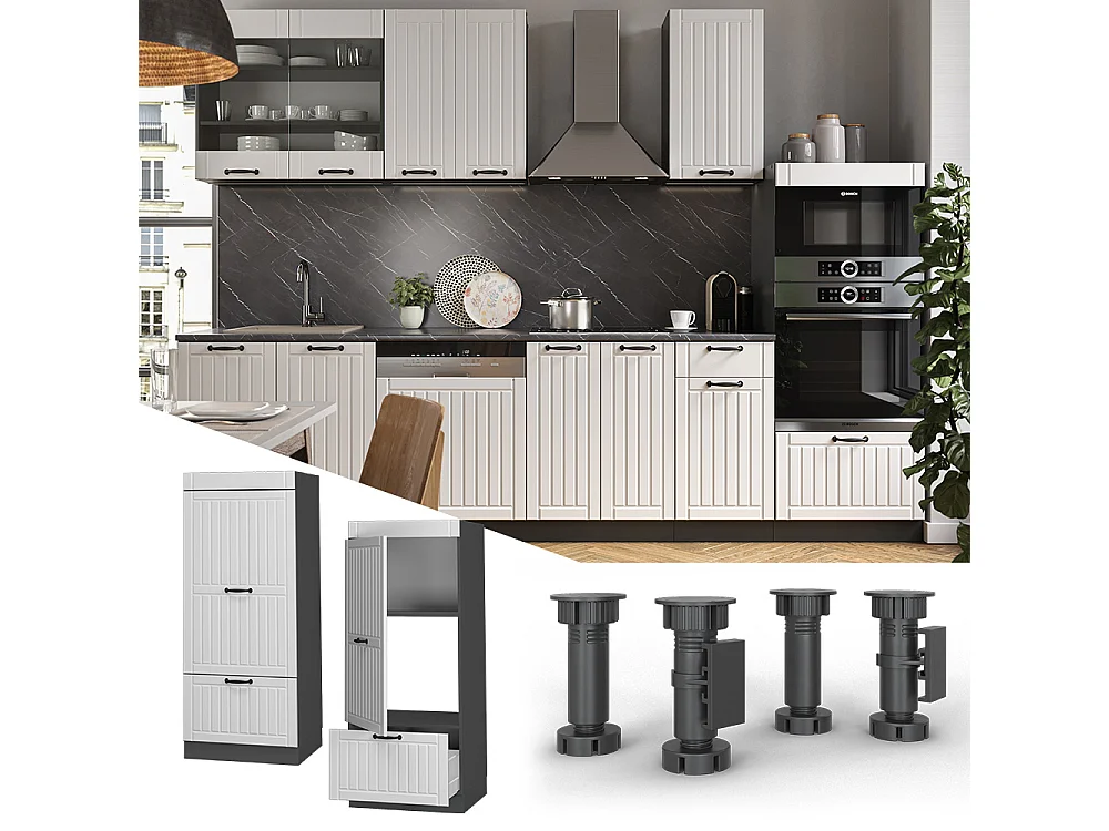 Armoire micro-ondes blanc campagne 60x58.1x153.6 fame-line