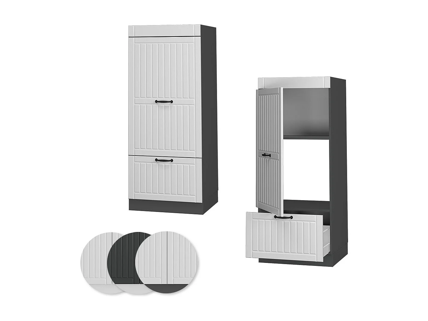 Armoire micro-ondes blanc campagne 60x58.1x153.6 fame-line