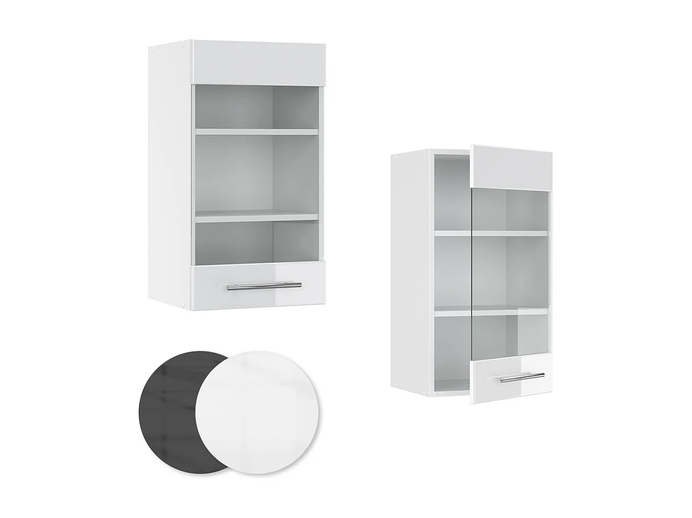 Armoire en verre blanc haute brillance 40x34.1x72 fame-line