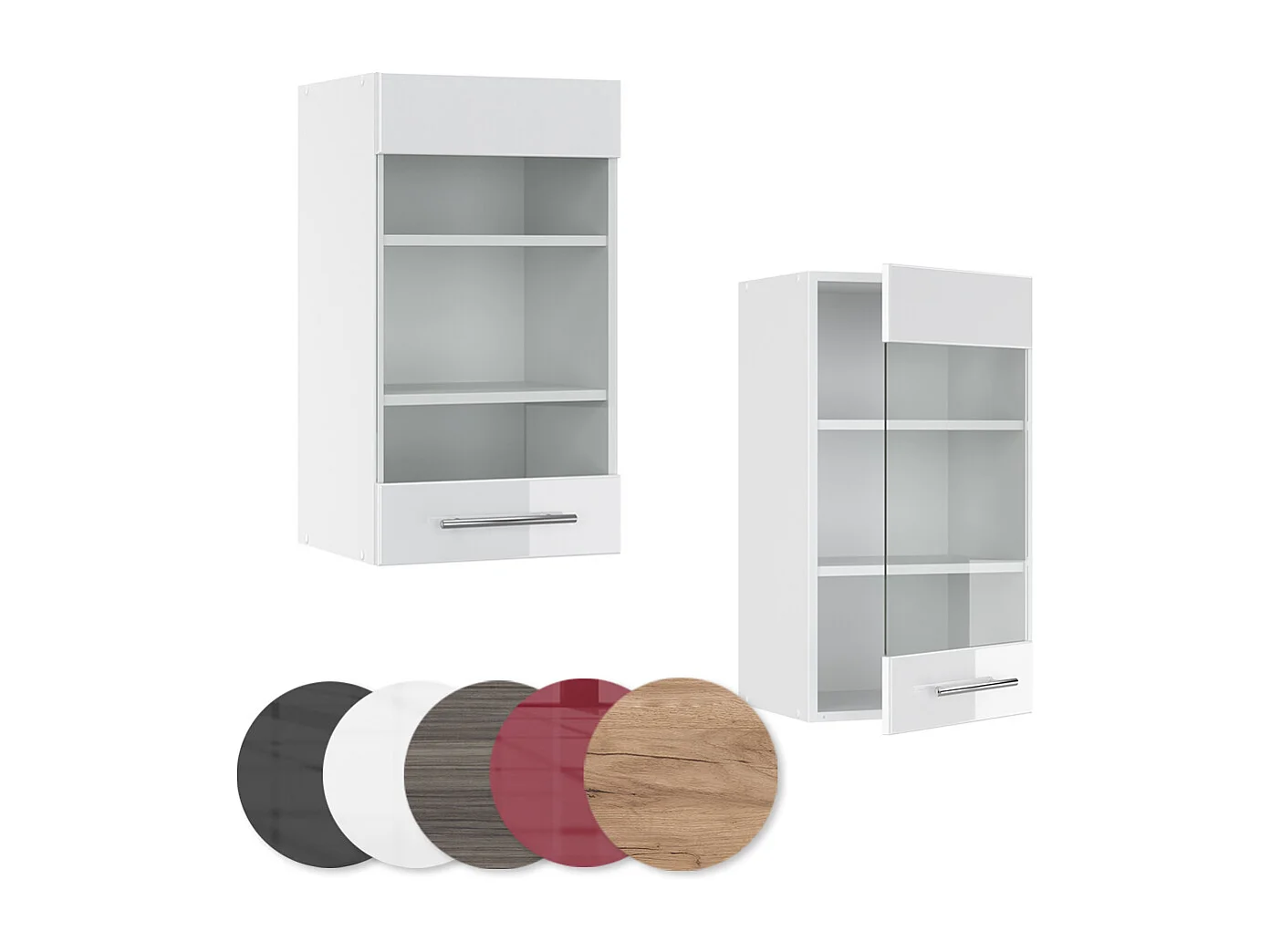 Armoire en verre blanc haute brillance 40x34.1x72 fame-line