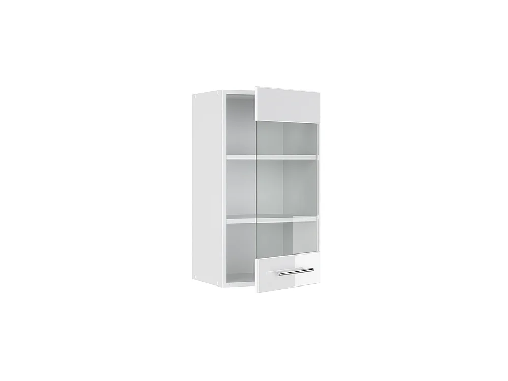 Armoire en verre blanc haute brillance 40x34.1x72 fame-line