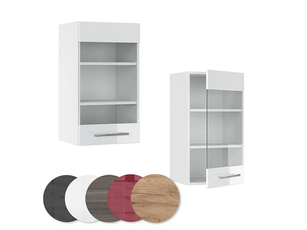 Armoire en verre blanc haute brillance 40x34.1x72 fame-line