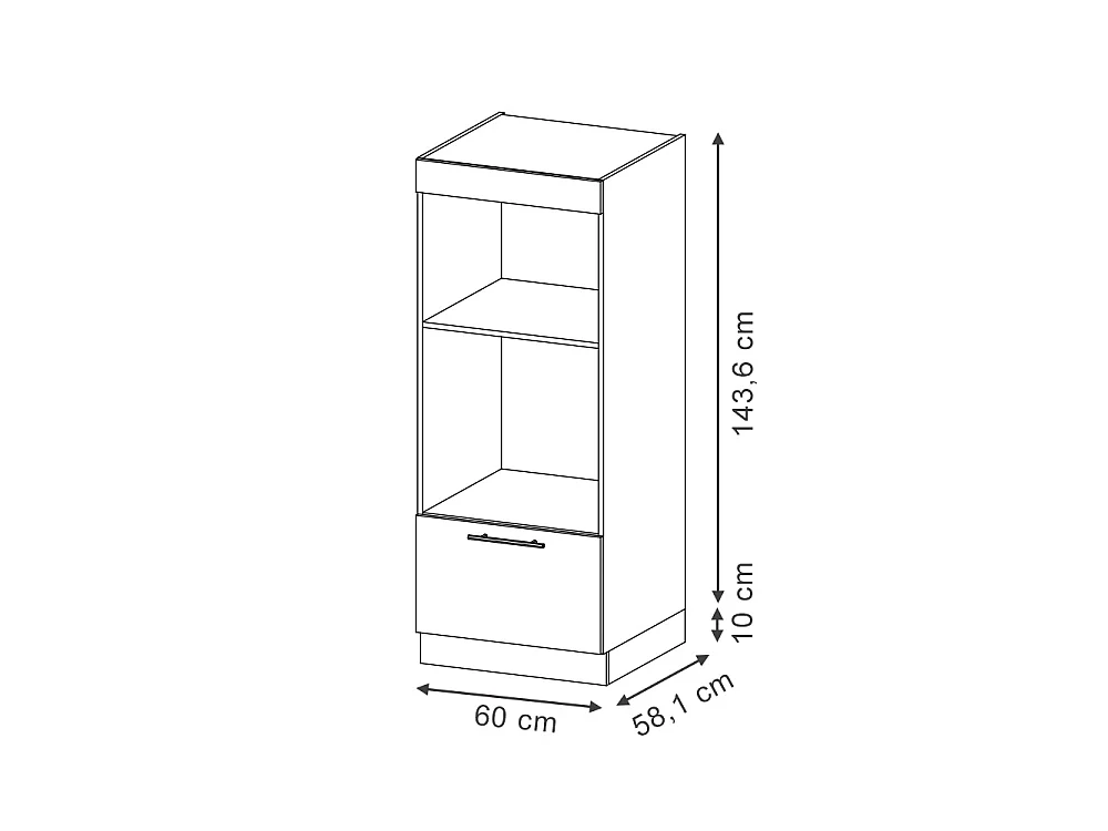 Armoire micro-ondes noir rayé 60x58.1x153.6 fame-line