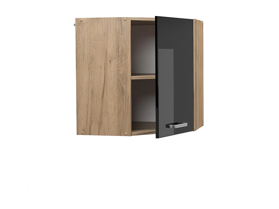 Szafka wisząca narożna czarny wysoki połysk 57x34.1x60 r-line